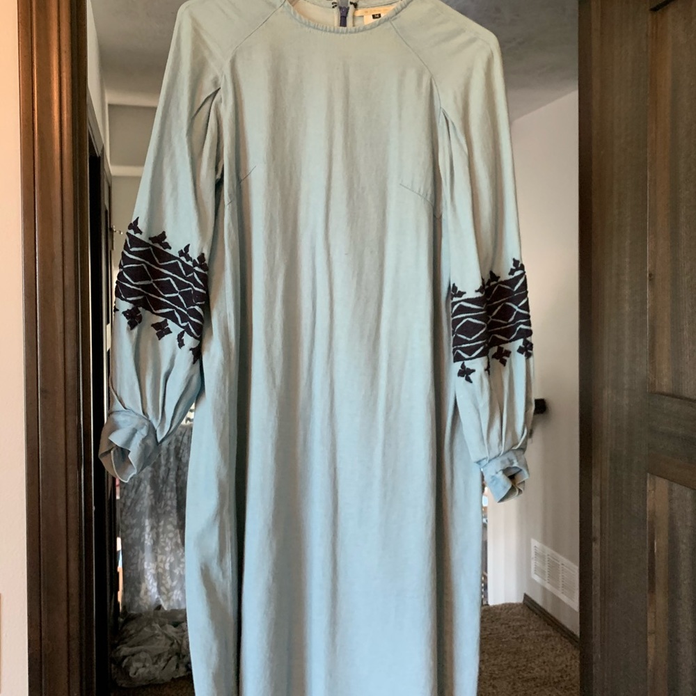 Anthropologie wide sleeved denim dress!